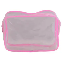 PVC Stationery Cosmetic Case Pink Front